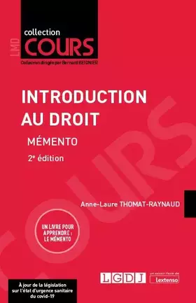 Couverture du produit · Introduction au droit: Mémento (2020)