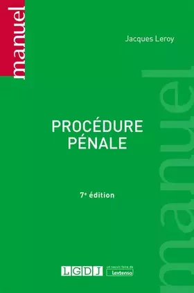 Couverture du produit · Procédure pénale (2021)