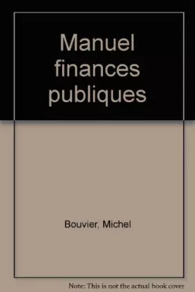 Couverture du produit · Finances publiques