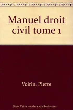 Couverture du produit · DROIT CIVIL T1