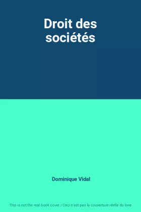 Couverture du produit · Droit des sociétés