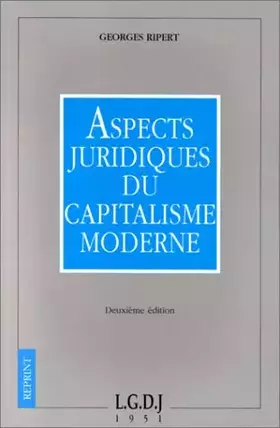 Couverture du produit · Aspects juridiques du capitalisme moderne