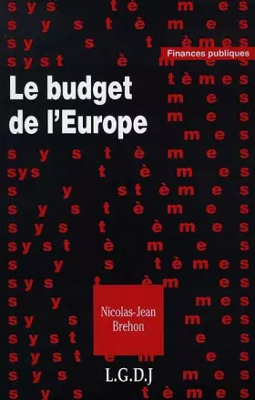 Couverture du produit · Le budget de l'Europe