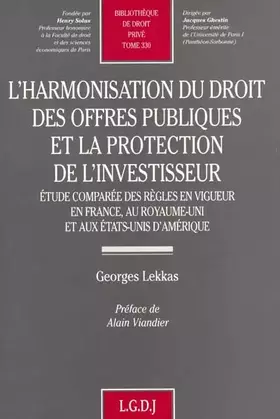 Couverture du produit · Harmonisat.Droit O.P.& Prot.Inves