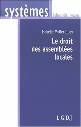 Couverture du produit · Le droit des assemblées locales