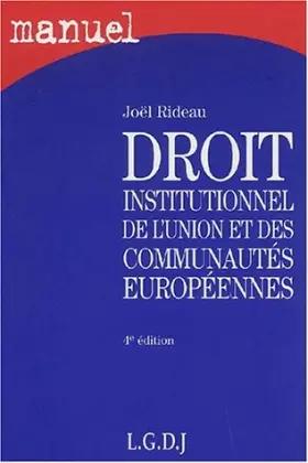Couverture du produit · Droit constitutionnel de l'union européenne, 4e édition