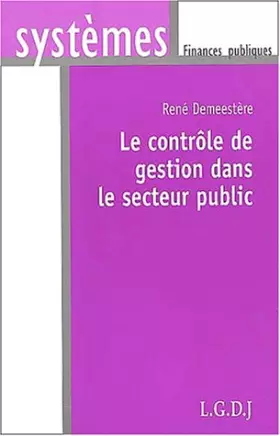 Couverture du produit · Le contrôle de gestion dans le secteur public
