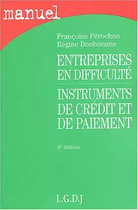 Couverture du produit · Entreprises en difficulté, instruments de crédit et de paiement