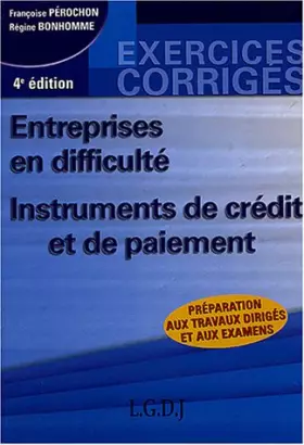 Couverture du produit · Entreprises en difficulté : Instruments de crédit et de paiement