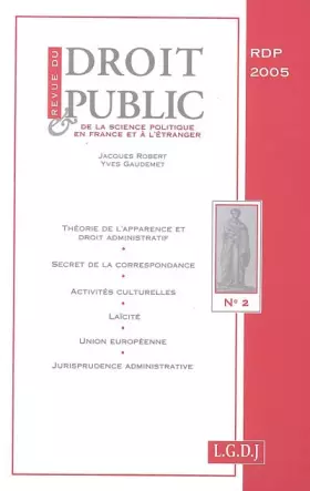 Couverture du produit · REVUE DU DROIT PUBLIC N 2 2005