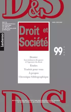 Couverture du produit · DROIT ET SOCIETE N 99-2018