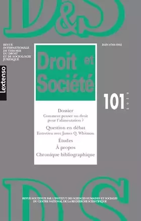 Couverture du produit · DROIT ET SOCIETE N 101-2019
