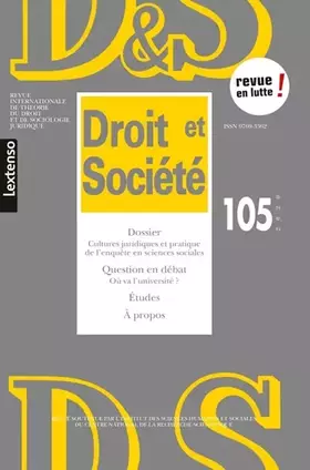 Couverture du produit · Droit & Société N°105-2020