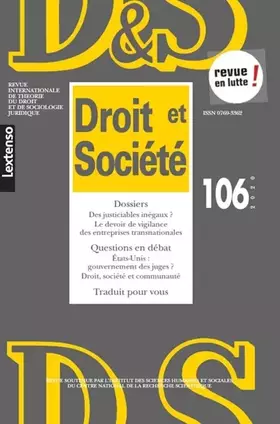 Couverture du produit · Droit & Société N°106-2020