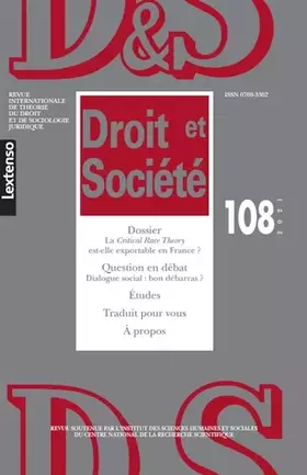 Couverture du produit · Droit & Société N°108-2021