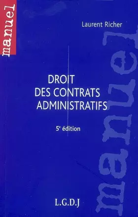 Couverture du produit · Droit des contrats administratifs