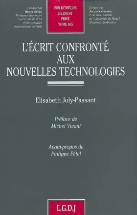 Couverture du produit · L'écrit confronté aux nouvelles technologies