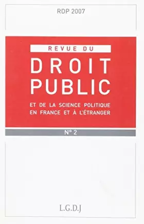 Couverture du produit · Revue du droit public - n 2-2007