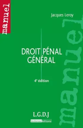 Couverture du produit · Droit pénal général