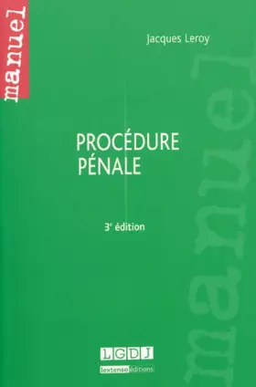 Couverture du produit · Procédure pénale