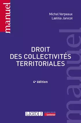 Couverture du produit · Droit des collectivités territoriales