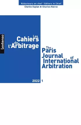 Couverture du produit · Les Cahiers de l'Arbitrage N°1-2022