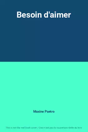 Couverture du produit · Besoin d'aimer
