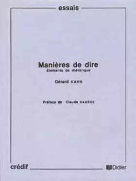 Couverture du produit · Manières de dire: Éléments de rhétorique