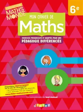Couverture du produit · Mon cahier de maths 6e - cahier