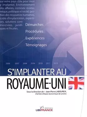 Couverture du produit · S'implanter au Royaume-Uni