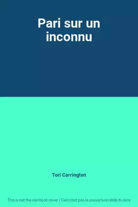 Couverture du produit · Pari sur un inconnu