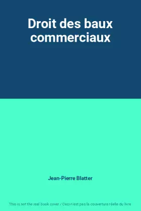 Couverture du produit · Droit des baux commerciaux