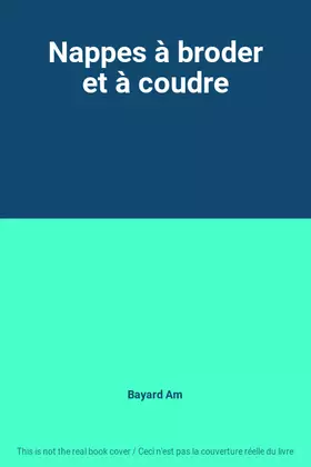 Couverture du produit · Nappes à broder et à coudre
