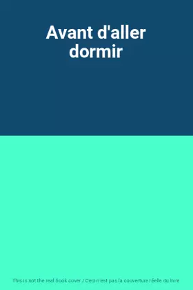 Couverture du produit · Avant d'aller dormir