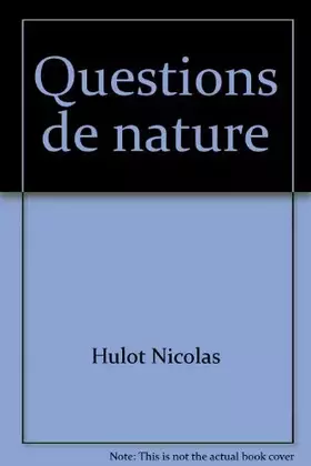 Couverture du produit · Questions de nature