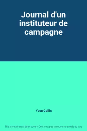 Couverture du produit · Journal d'un instituteur de campagne