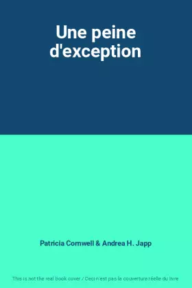 Couverture du produit · Une peine d'exception