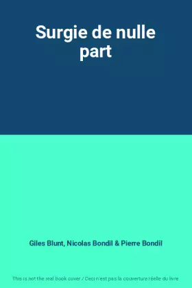 Couverture du produit · Surgie de nulle part
