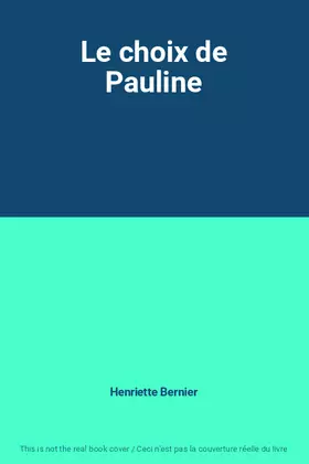 Couverture du produit · Le choix de Pauline