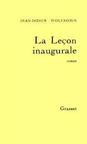 Couverture du produit · La leçon inaugurale