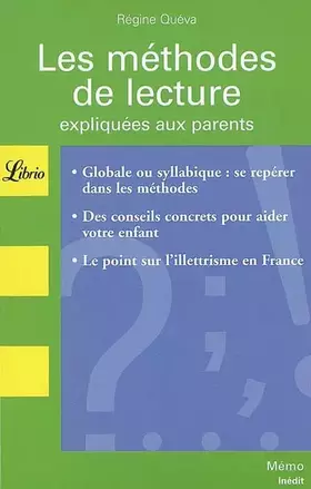 Couverture du produit · Les méthodes de lecture expliquées aux parents