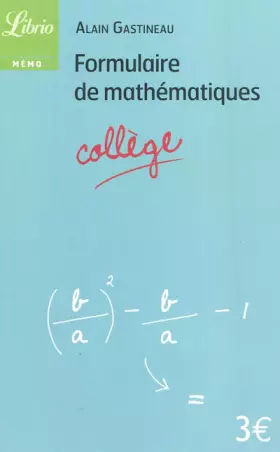 Couverture du produit · Formulaire de mathématiques-collège