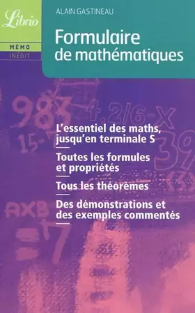 Couverture du produit · Formulaires de mathématiques