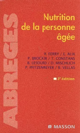 Couverture du produit · Nutrition de la personne âgée