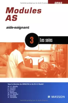 Couverture du produit · Modules AS - 3: Les soins