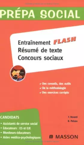 Couverture du produit · Entraînement flash résumé de texte concours sociaux