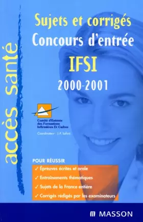 Couverture du produit · Concours d'entrée IFSI 2000 / 2001