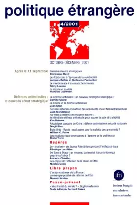 Couverture du produit · Politique étrangère octobre-décembre 2001