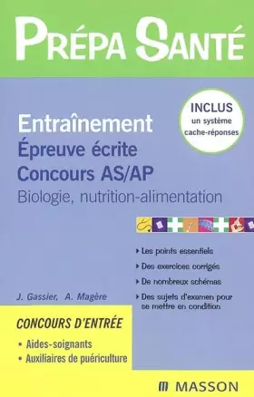 Couverture du produit · Entraînement : Epreuve écrite, Concours AS/AP