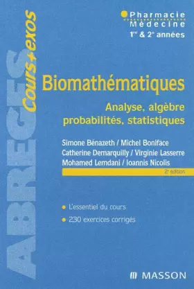 Couverture du produit · Biomathématiques : Analyse - Algèbre - Probabilités - Statistiques